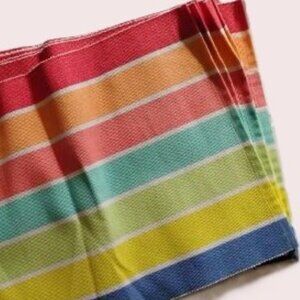 6 ~ woven placemats ~ rainbow colors